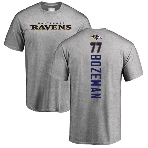 Men Baltimore Ravens Ash Bradley Bozeman Backer NFL Football #77 T Shirt